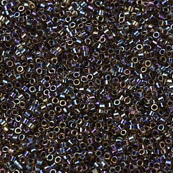 MIYUKIデリカビーズ  シリンダー  日本製シードビーズ  11/0  （db0087)ルートビール裏地ライトトパーズab  1.3x1.6mm  穴：0.8mm  約2000PCS /ボトル  10 G /ボトル&nbsp;SEED-JP0008-DB0087