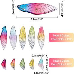20шт 10 стильные подвески из прозрачной смолы RESI-NB0001-80