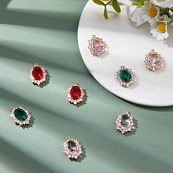 8 шт. 4 цвета латунные подвески с микропаве и кубическим цирконием&nbsp;KK-FH0008-06