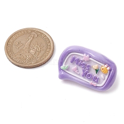 6 шт. 6 стиля смешанной формы со словами из непрозрачной смолы для рисования&nbsp;AJEW-TB00015