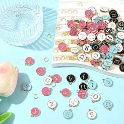 104 шт. 4-цветные эмалевые подвески с заглавными буквами алфавита A~Z&nbsp;ENAM-FS0003-91