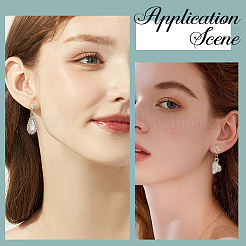 4 пара сережек-гвоздиков из латуни с микропаве из кубического циркония KK-BBC0020-01