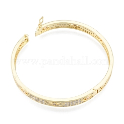 Браслет на петлях с кубическим цирконием и конским глазом BJEW-G651-07G-02