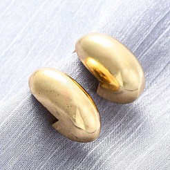 Orecchini a bottone ovali in ottone&nbsp;EJEW-Q015-20B-G