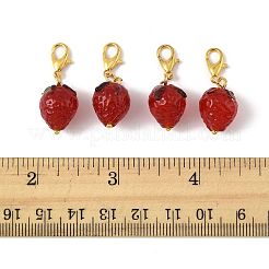 4 шт. подвеска ручной работы в виде клубники HJEW-FS00041-04