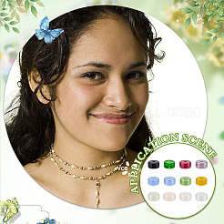 600 шт. 12-х цветные стеклянные бусины-имитаторы из нефрита SEED-ME0001-05