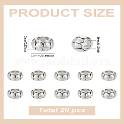 20 шт. европейские бусины из сплава в тибетском стиле&nbsp;FIND-LP0002-05