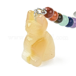 Porte-clés en agate naturelle chat&nbsp;KEYC-F040-11F