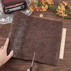 花柄PVCレザー生地  服飾材料  DIYの工芸品について  ココナッツブラウン  1350x303x3mm&nbsp;DIY-WH20076-42A
