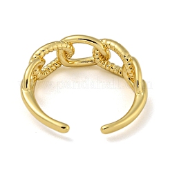 Латунные открытые манжеты в форме цепочки для женщин RJEW-Z050-09G