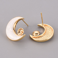 Серьги-гвоздики из латуни с эмалью KK-T062-115G-B-NF