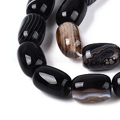 Окрашенные натуральные полосатые агатовые бусы&nbsp;G-T144-44A