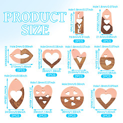 20 шт. подвески из смолы и ореха в двух стилях WOOD-TA0002-73A