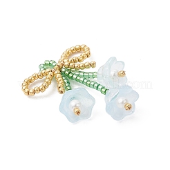 Бант из стеклянных бисера с подвесками-цветами&nbsp;PALLOY-MZ01129-04