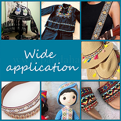 Этническая вышивка полиэстер плоские ленты OCOR-WH0077-65