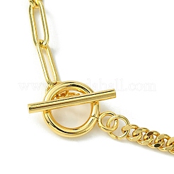 Colliers à pendentif en laiton avec chaînes gourmettes et trombones&nbsp;NJEW-JN04608-03