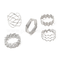 5 шт. открытые манжеты из нержавеющей стали 304 для женщин&nbsp;RJEW-K313-02P