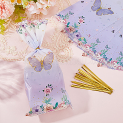 100 шт. целлофановые пакеты для упаковки конфет с принтом бабочек&nbsp;ABAG-WH20005-43