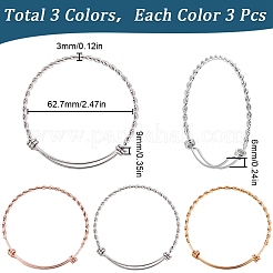 9шт 3-х цветные браслеты из нержавеющей стали для женщин FIND-SC0010-03