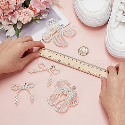 2 пара 2 стилей подвесок-бантов из смоляных бусин для обуви&nbsp;FIND-FG0004-23