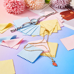 30 шт. двухцветная микрофибровая двухсторонняя бархатная салфетка&nbsp;AJEW-TA0001-85