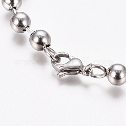 Браслеты из шариковой цепи из нержавеющей стали 304 BJEW-G628-09P