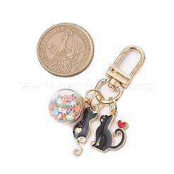 Украшения с подвеской из эмали из сплава кошки&nbsp;HJEW-JM01981-02