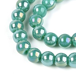 Undurchlässige Glasperlenstränge galvanisieren&nbsp;GLAA-T032-P6mm-AB12A