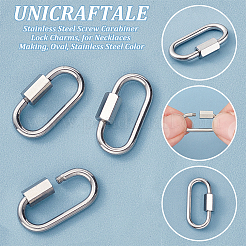 10 шт. подвески-замки с винтовым карабином из нержавеющей стали 304 STAS-UN0058-40P