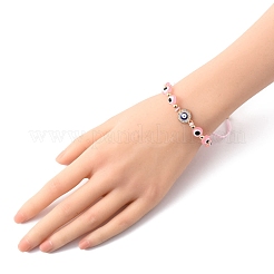Armbänder aus geflochtenen Perlen mit bösem Blick aus Harz für Frauen&nbsp;BJEW-FS00018-04