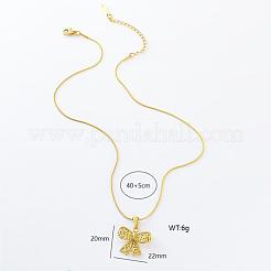 3 шт. элегантные полые сердечки-банты из нержавеющей стали с подвеской-ожерельем для женщин FQ7389