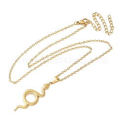 Ожерелья из нержавеющей стали 304 с подвеской в виде змеи для женщин и мужчин&nbsp;LS-NJEW-Z063-03G-03