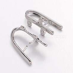 真鍮製バチカン  プラチナカラー  ニッケルフリー  サイズ：幅さ約10mm  長さ18mm  厚さ2mm  穴：約5mm&nbsp;K301-NF