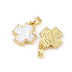 Подвески из натуральной латуни из ракушки пауа KK-U025-03G-01-1