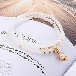 Verre à facettes perles bracelets extensibles&nbsp;BJEW-JB05488