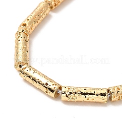Fili di perle di roccia lavica naturale elettrodeposta&nbsp;G-G984-02KCG