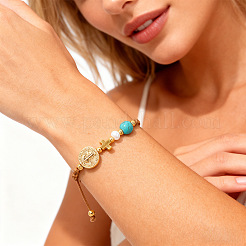 Браслеты из латуни с медальоном Святого Бенедикта и крестом&nbsp;FP7792-1