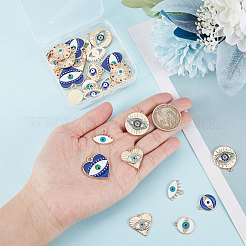 40 шт. 10 стильных эмалевых подвесок из сплава светло-золотого цвета ENAM-SC0002-95