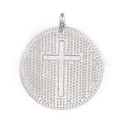 Плоские круглые подвески из сплава с узором Иисуса&nbsp;PALLOY-F061-02P