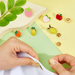 7 stücke 7 arten obst thema legierung emaille anstecknadeln für rucksack kleidung&nbsp;JEWB-FH0002-88