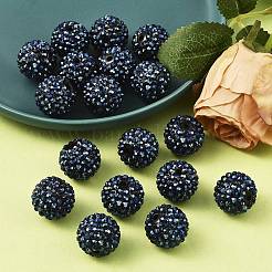 Коренастый смолы горный хрусталь жевательная резинка мяч бусины RESI-M011-11