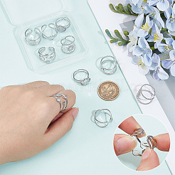 10 stücke 5 arten 304 edelstahl manschette ringe komponenten&nbsp;STAS-ME0003-25