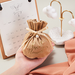 Подарочные пакеты на шнурке из бархата ABAG-CJC0003-03E