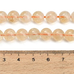 天然石シトリンビーズ連売り  スムーズなラウンド  8mm  穴：1mm  約47個/連  15.94''（40.5センチメートル）&nbsp;GG-CBACB71-03-8mm