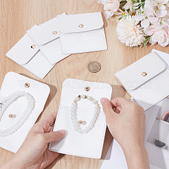 6 шт. конверты для ювелирных изделий из искусственной кожи ПВХ с кнопкой&nbsp;ABAG-WH0039-49A