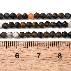 Натуральный серебристый блеск нитей обсидиана&nbsp;LS-G-RM2025-A03-3mm