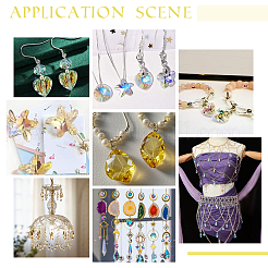 60 шт. 15-х цветные стеклянные подвески с УФ-покрытием&nbsp;GLAA-PH0003-89