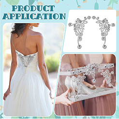 2 шт. 2 стиля цветочные сплавы стразы украшения аксессуары DIY-FG0008-05B