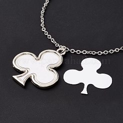 Сублимация пустой алюминиевый кулон ожерелье NJEW-E020-02P-04