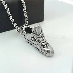 Ожерелья из нержавеющей стали с подвеской в виде спортивного кроссовка для женщин и мужчин WT9637